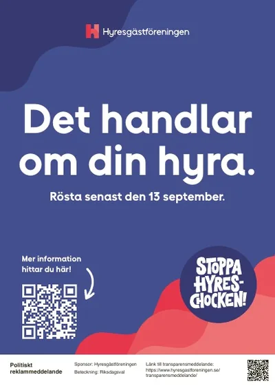 Förhandsgranskning: Affisch — Det handlar om din hyra.
