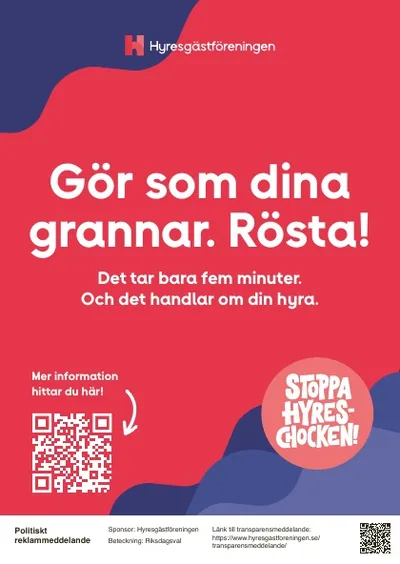 Förhandsgranskning: Affisch — Gör som dina grannar. Rösta!